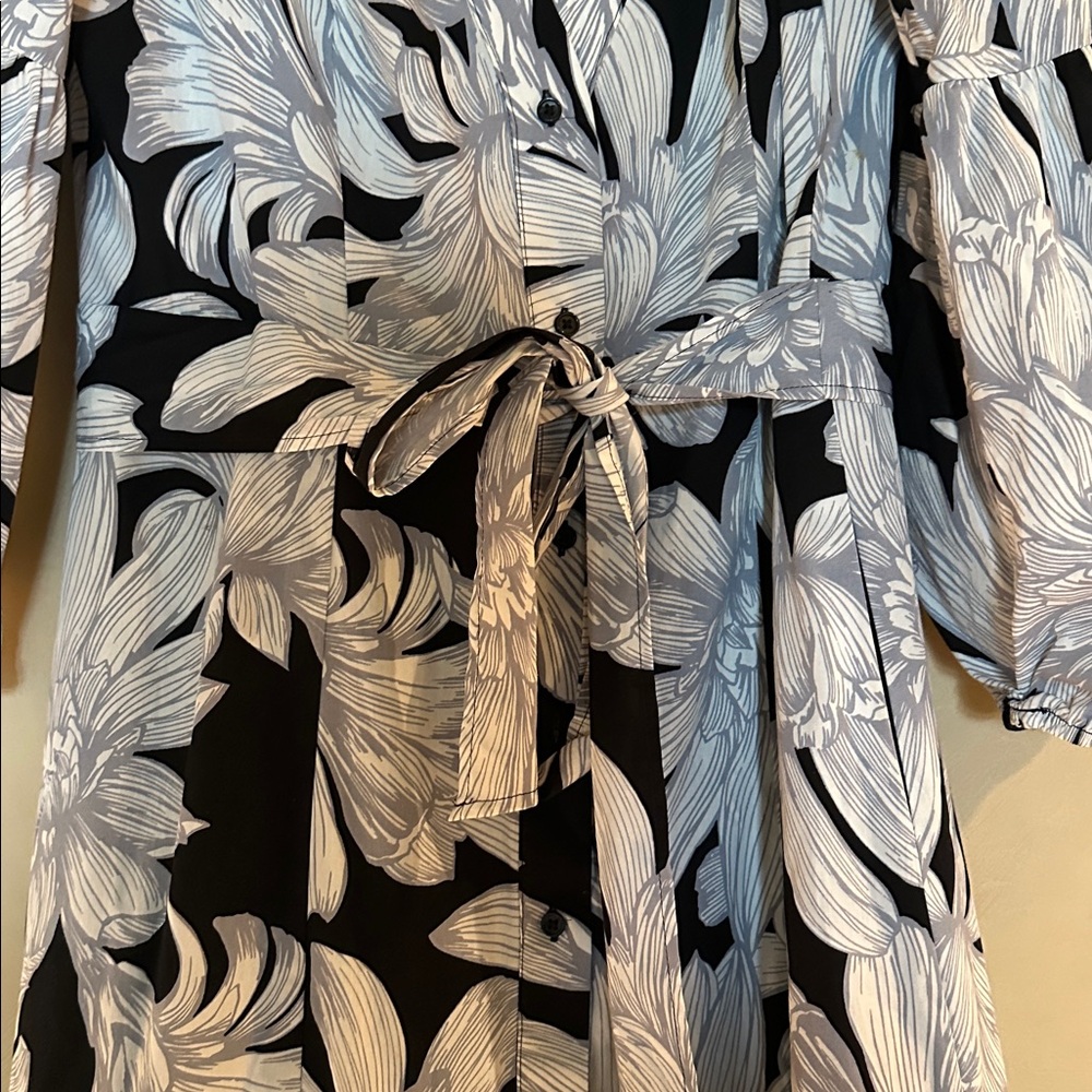 Maeve by Anthropologie Puff Sleeved Floral Midi Dress size 8 - Picture 5 of 7